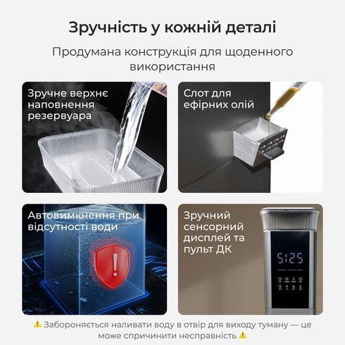 Мощный увлажнитель воздуха Ameliq для больших помещений. Ультразвуковой увлажнитель воздуха с теплым и холодным паром